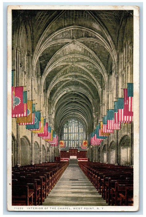 c1910's Interior Chapel Of West Point New York NY Antique Phostint Postcard