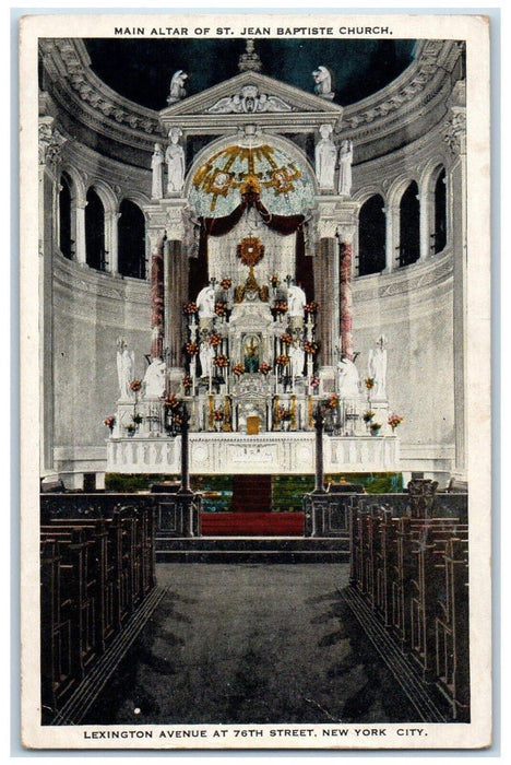 1930 Throne Of Exposition Church Of Saint Jean Baptiste Interior NY Postcard