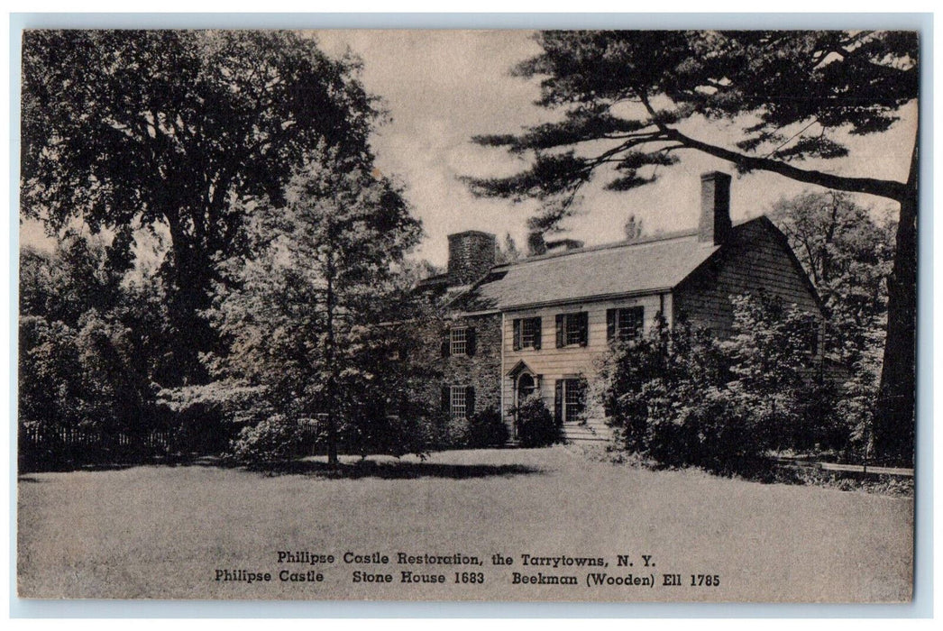 c1910 Stone house, Beekman, Philipse Castle Restoration, Tarrytowns NY Postcard