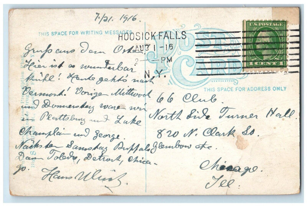 1916 Interior Church Of Immaculate Conception Hoosick Falls New York NY Postcard