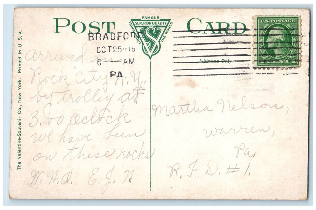 1915 Trees in Rock City Near Olean New York NY Valentine-Souvenir Co. Postcard