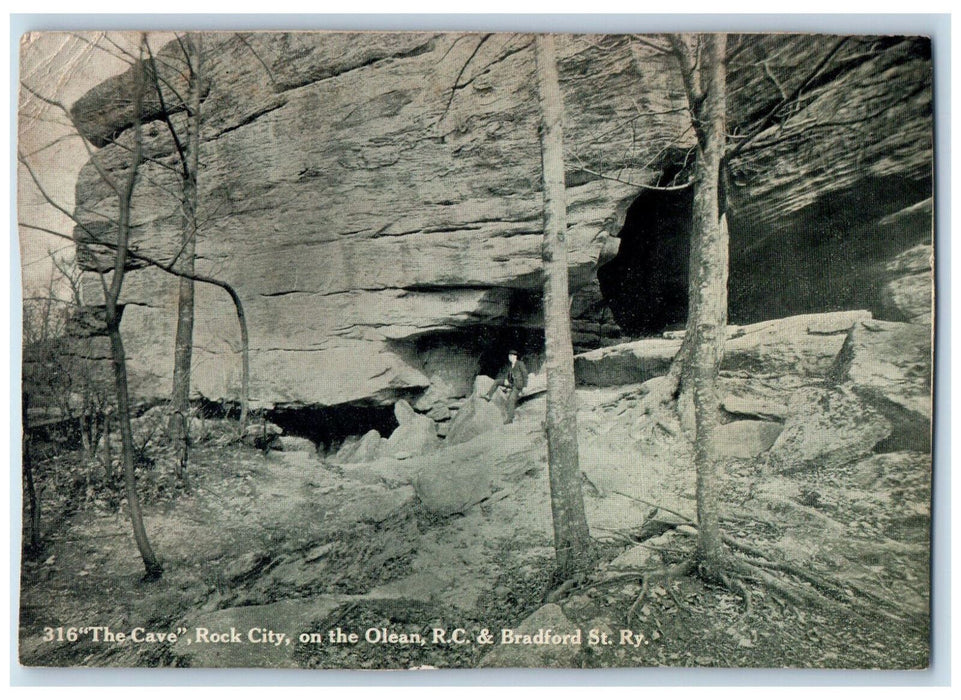 c1940's The Cave Rock City on the Olean R.C. & Bradford St. Railway NY Postcard