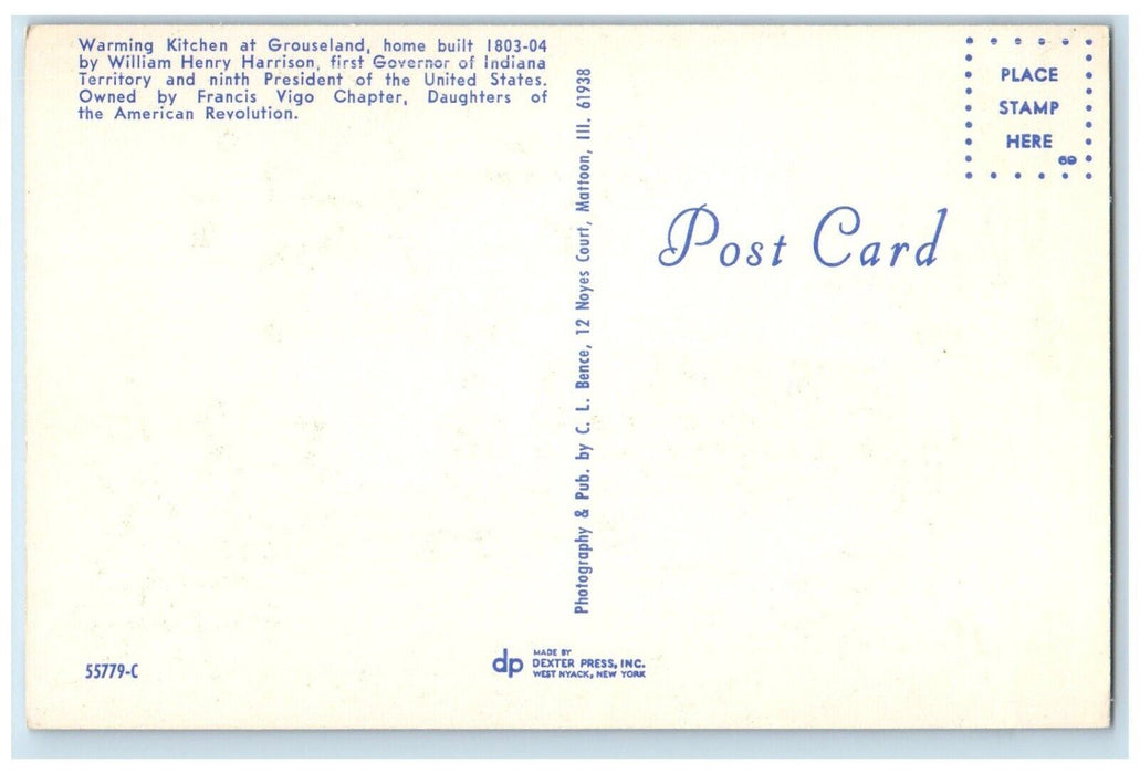 William Henry Harrison Warming Kitchen At Grouseland New York NY Postcard