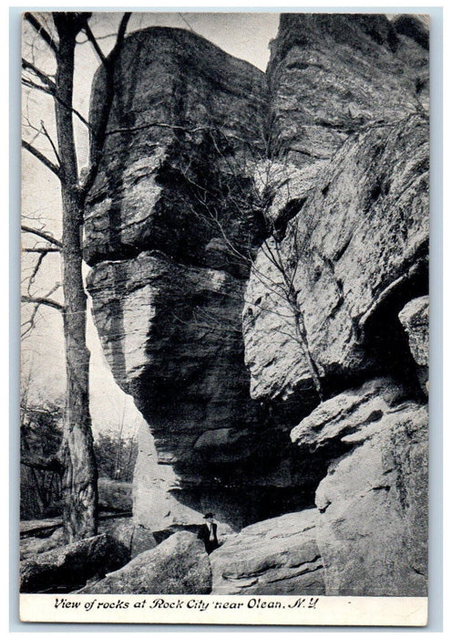 1909 View of Exaggerated Rocks at Rock City Near Olean NY Four Mile NY Postcard