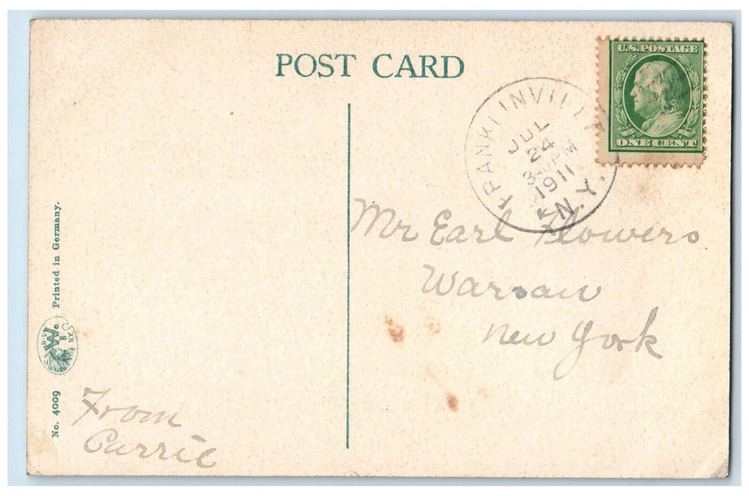 1911 Boating at Riverhurst Park on W.N.Y. & P. Traction Co's Lines NY Postcard
