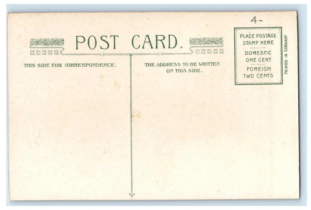 c1905 Silk Christmas Greeting Snowy Scene Holly Unposted Antique Postcard