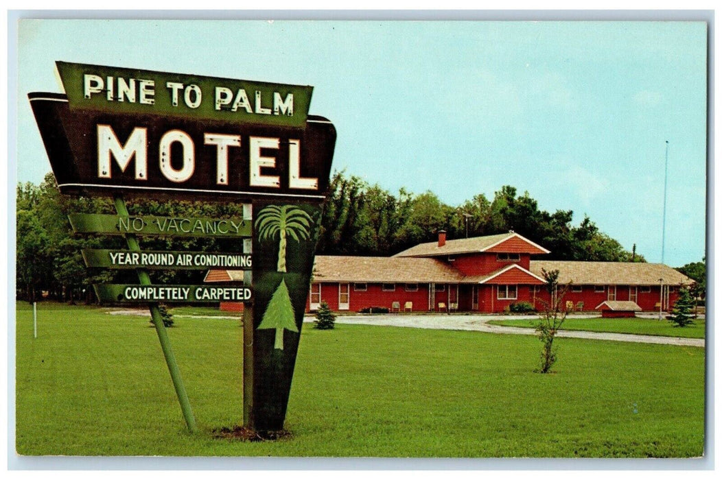 c1950's Pine To Palm Motel Crookston Minnesota MN Unposted Vintage Postcard