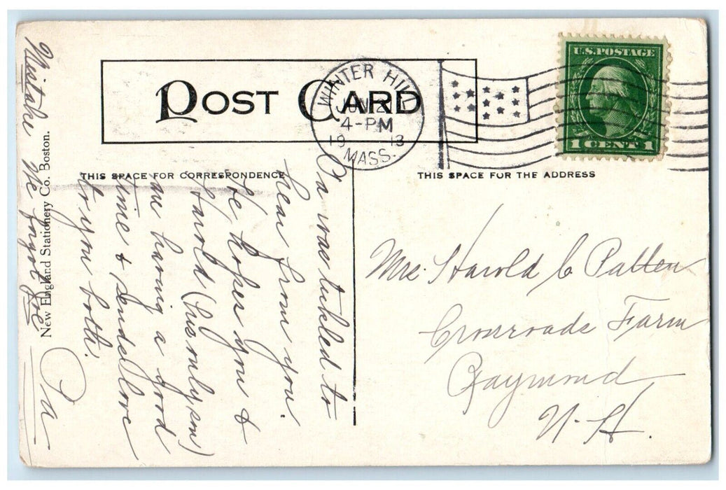 1913 View Of Central Hill Battery Somerville Massachusetts MA Antique Postcard