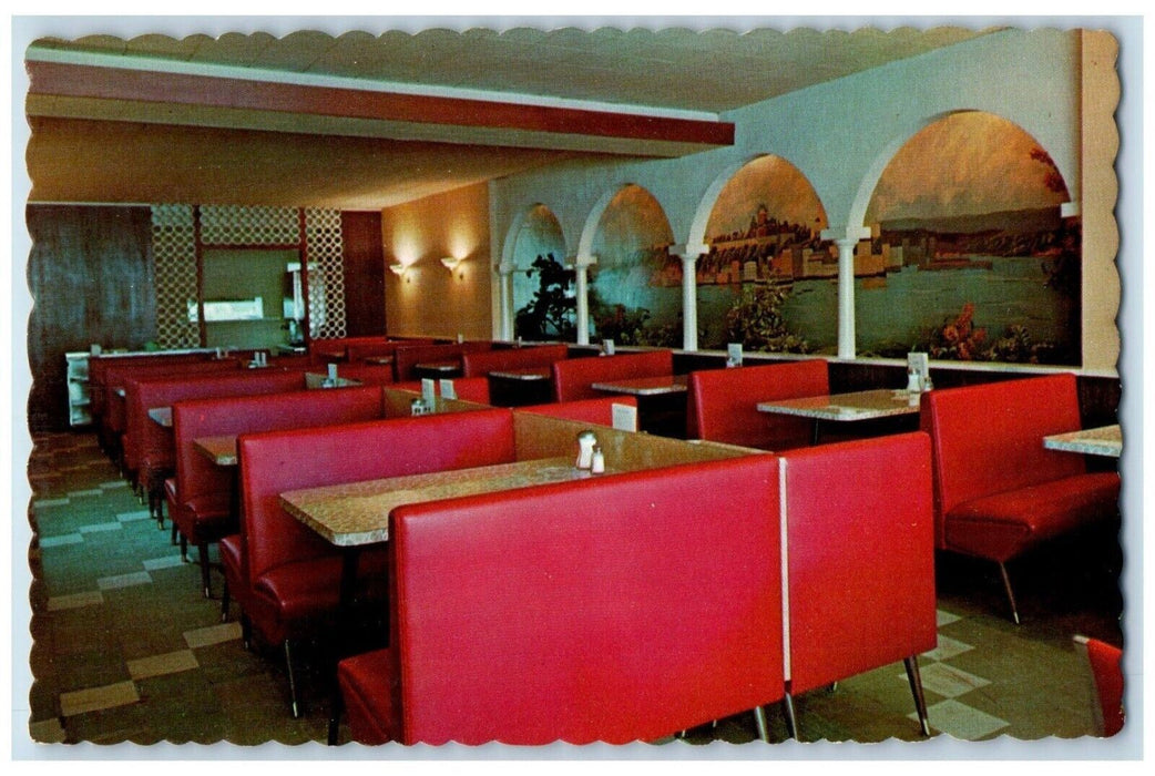 c1950's Le Sabre Cafe Restaurant Dining Room Quebec Canada Vintage Postcard