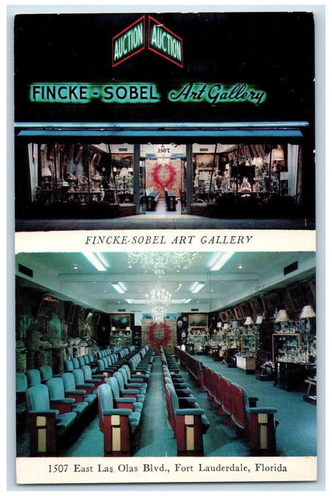 Fincke Sobel Art Gallery Interior View Fort Lauderdale Florida FL Postcard