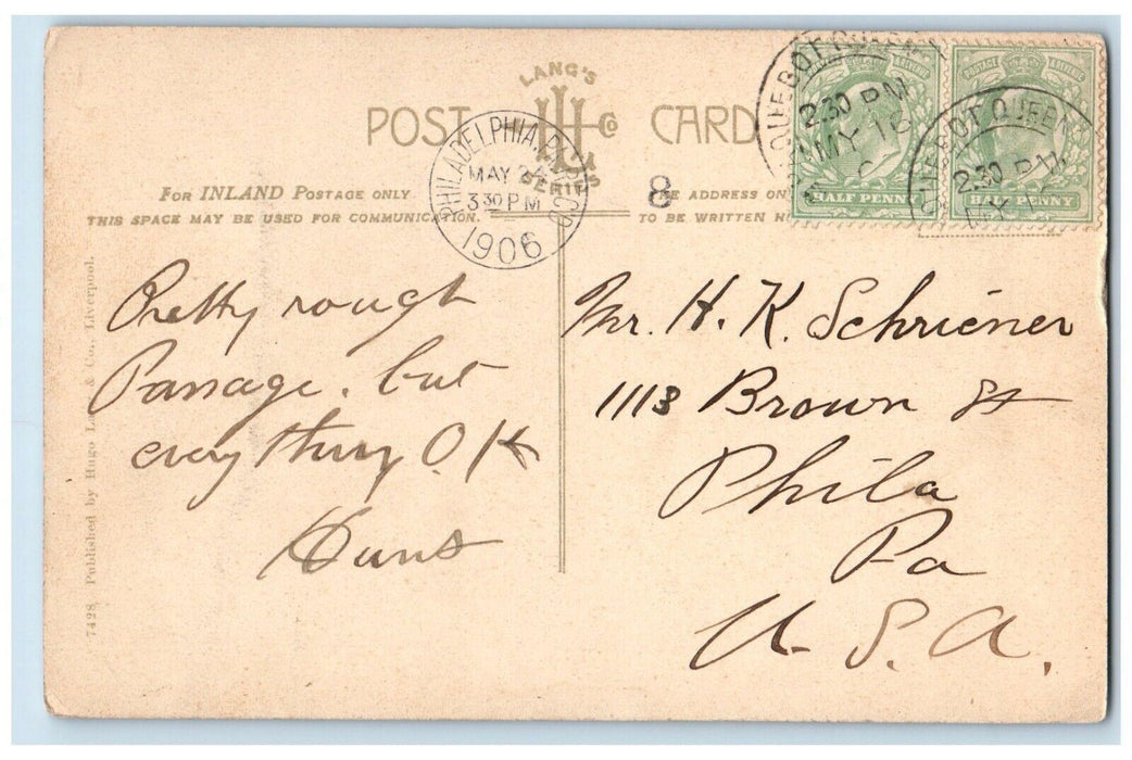 1906 Interior St. George's Hall Liverpool United Kingdom UK Antique Postcard