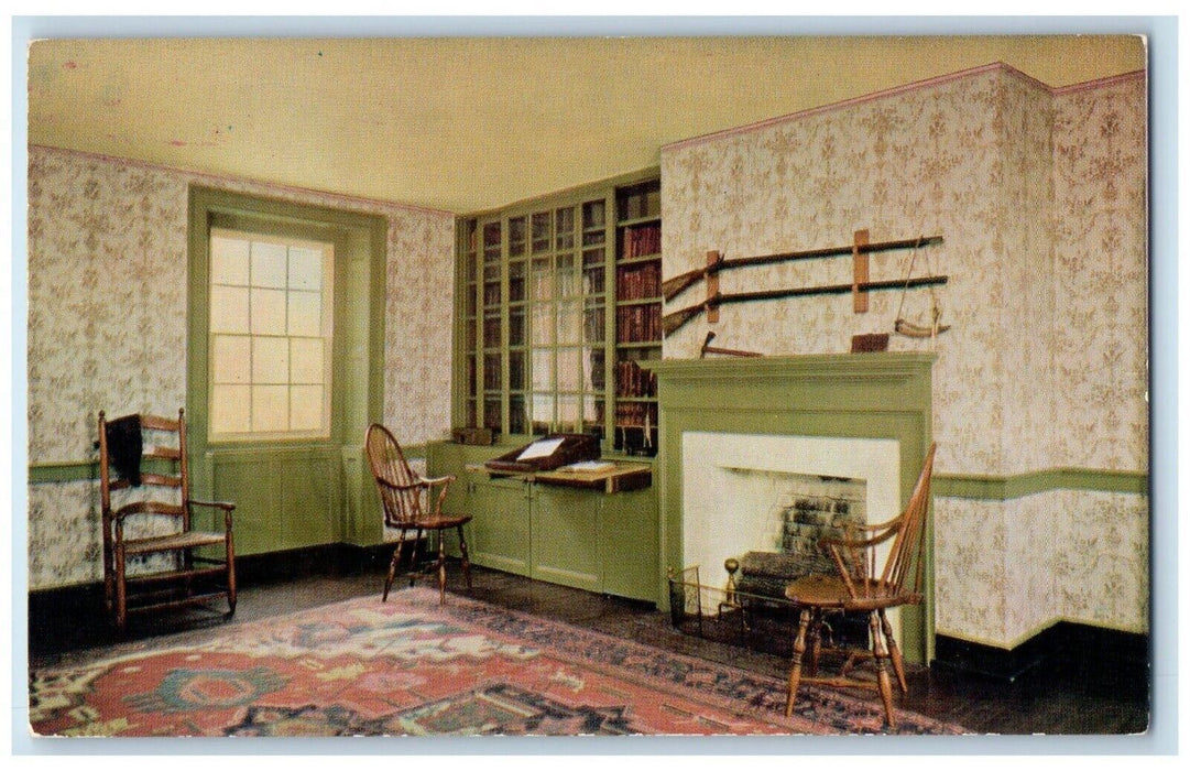 c1950's The Study Adena Writing Desk Interior Chillicothe Ohio OH Postcard