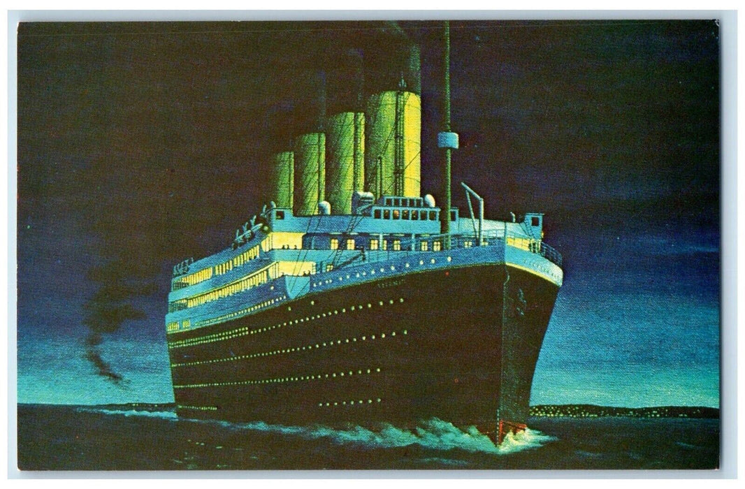 RMS Titanic White Star Liner Leaves Cherbourg France, Strikes Iceberg Postcard