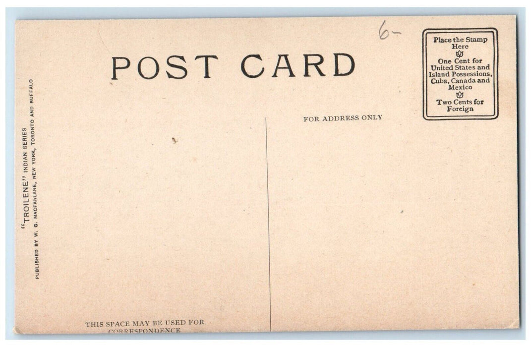 c1910's Lack Plume Blood Indian Studio Portrait Unposted Antique Postcard