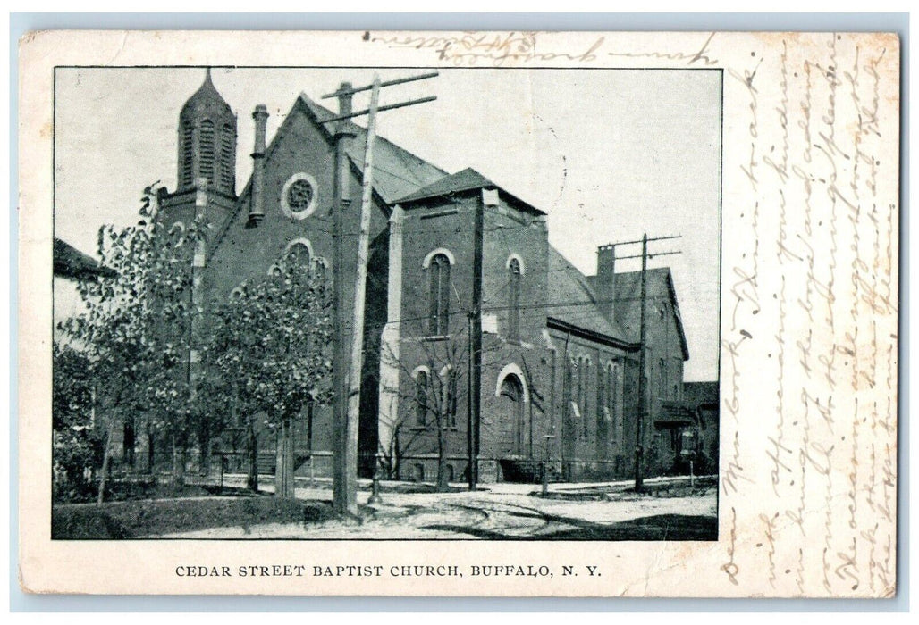 1906 Cedar Street Baptist Church Buffalo New York NY Posted Antique Postcard