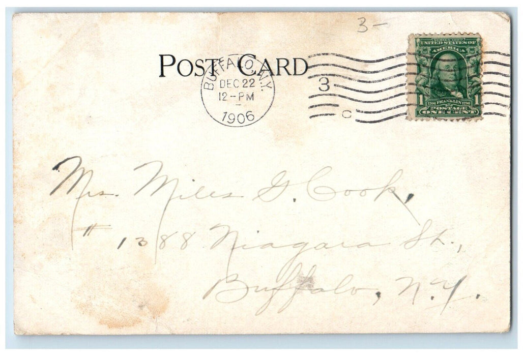 1906 Cedar Street Baptist Church Buffalo New York NY Posted Antique Postcard