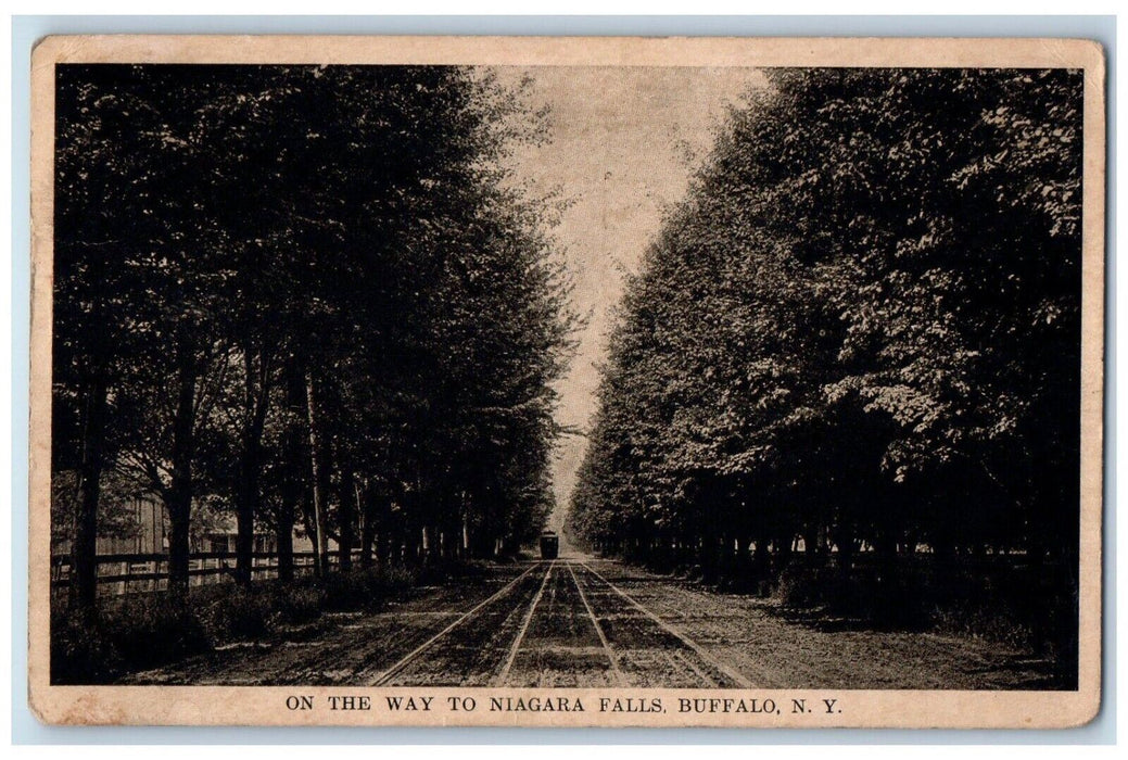 1911 On The Way To Niagara Falls Buffalo New York NY, Trolley Railroad Postcard