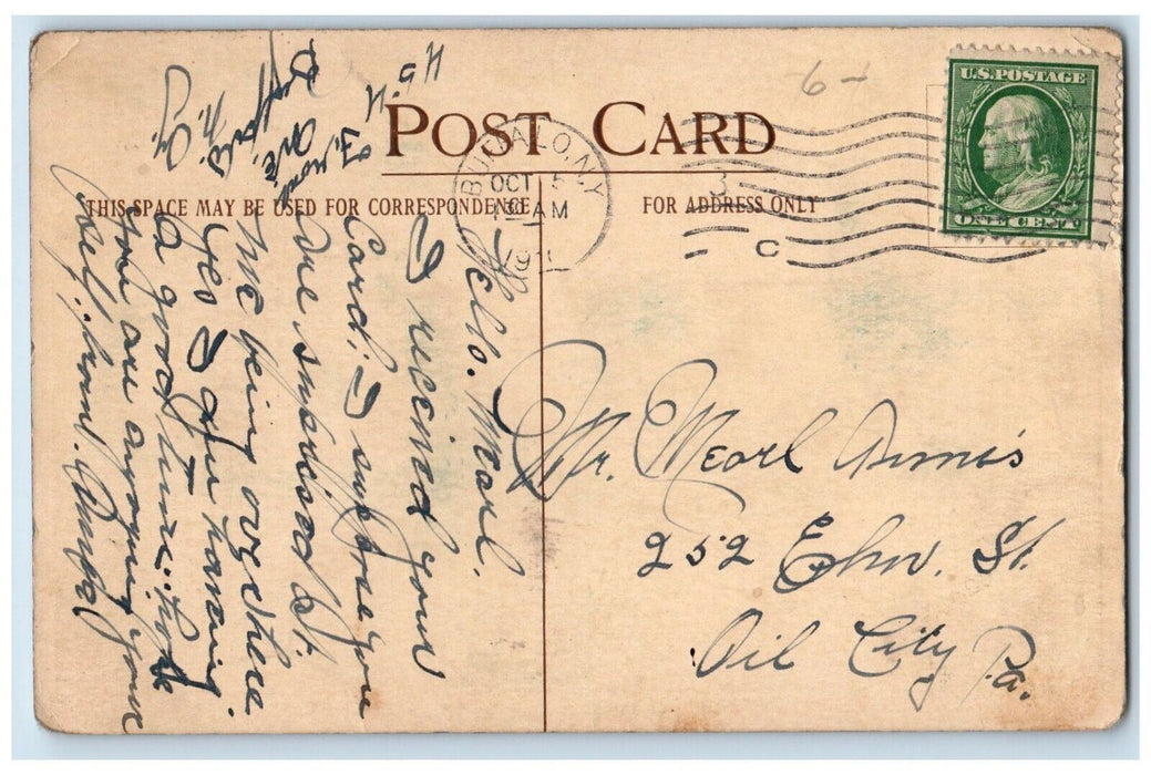 1911 On The Way To Niagara Falls Buffalo New York NY, Trolley Railroad Postcard