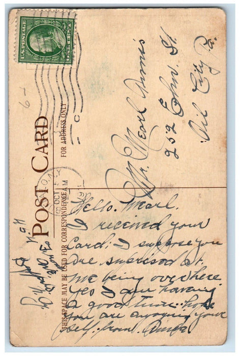 1911 On The Way To Niagara Falls Buffalo New York NY, Trolley Railroad Postcard