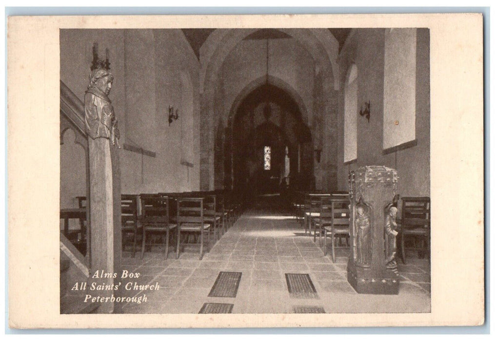 c1910's Alms Box All Saints Church Interior Peterborough NH Postcard