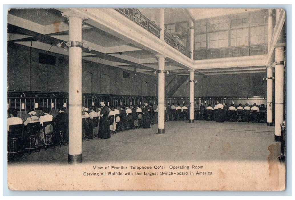 View Of Frontier Telephone Co's Operating Room Buffalo New York NY Postcard