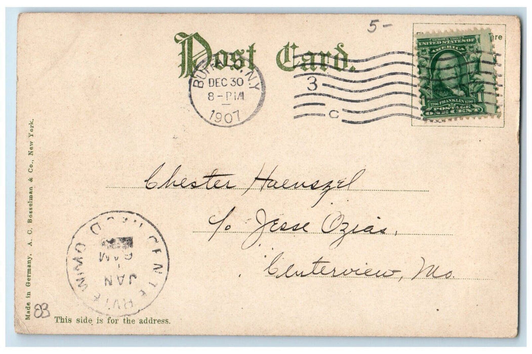 1907 Steamer Ship North Land Buffalo New York NY Posted Antique Postcard