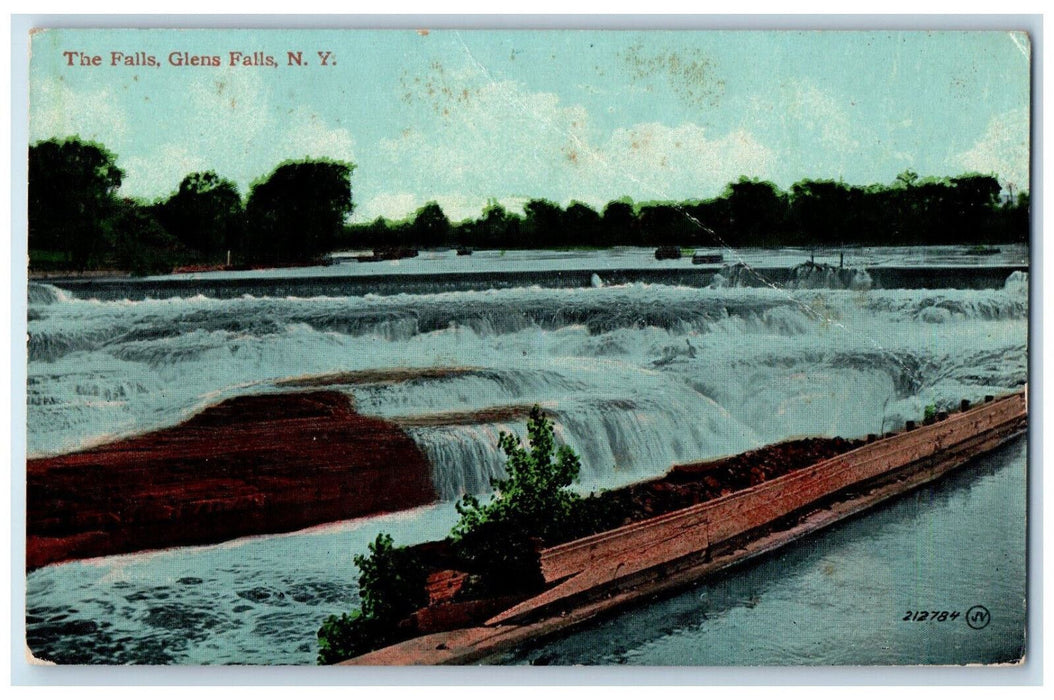 c1910 The Falls, Glens Falls New York NY Leighton & Valentine Co. Postcard