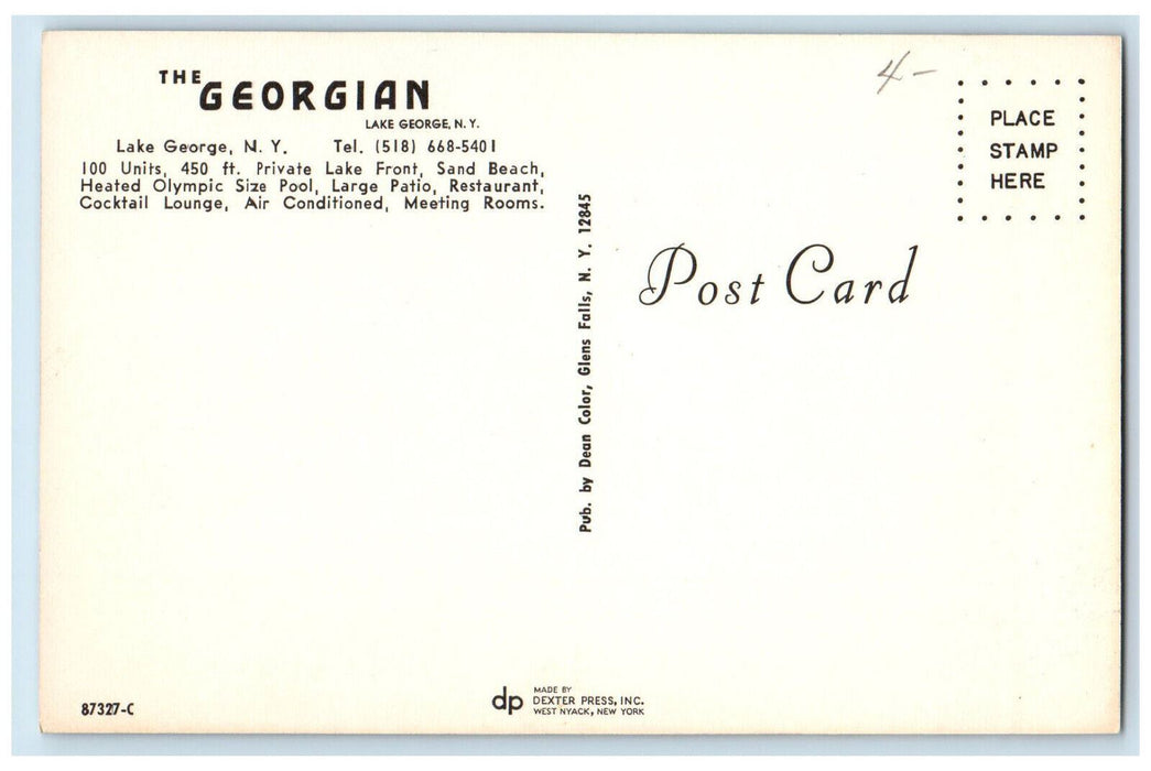 c1970's The Georgian Lake George New York NY Dexter Press Inc Postcard