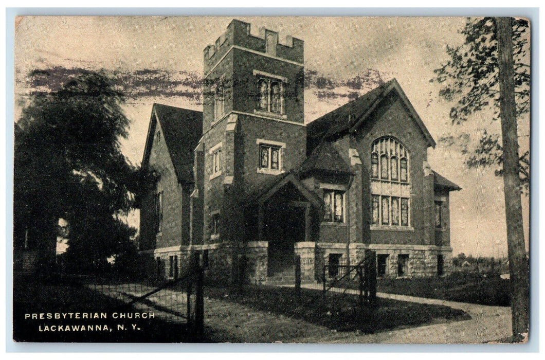 1916 Presbyterian Church Lackawanna New York NY Posted Antique Postcard
