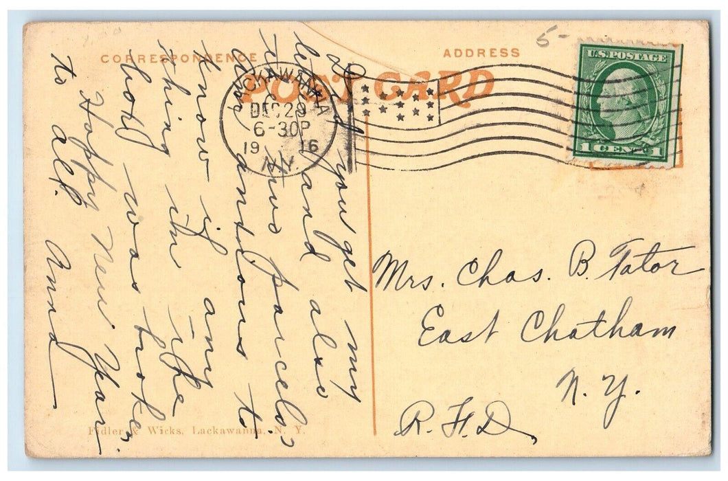 1916 Presbyterian Church Lackawanna New York NY Posted Antique Postcard