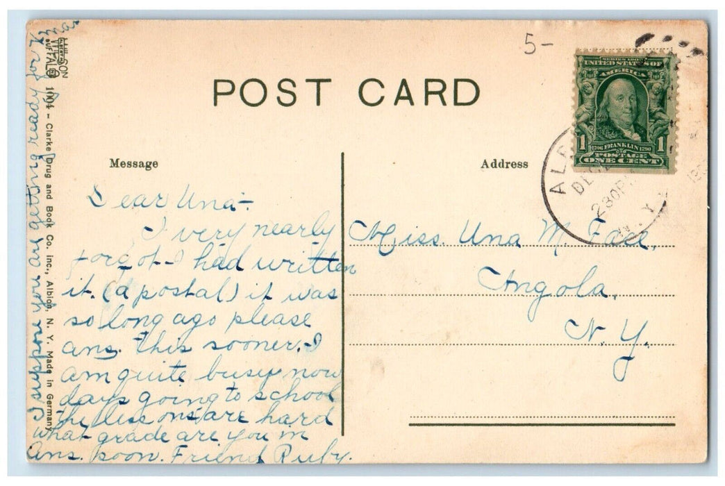 c1910's St. Joseph's Church School And Rectory Albion New York NY Postcard