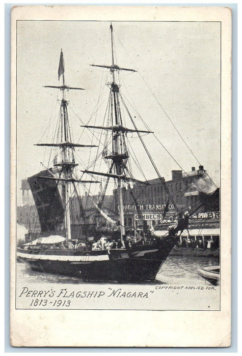 c1910's A View Of Perry's Flagship Niagara Erie Pennsylvania PA Antique Postcard