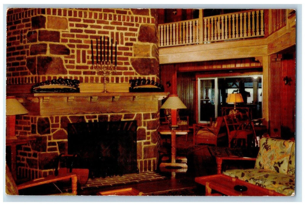 1955 Grand Hotel Fireplace And Warm Tones Point Clear Alabama AL Postcard