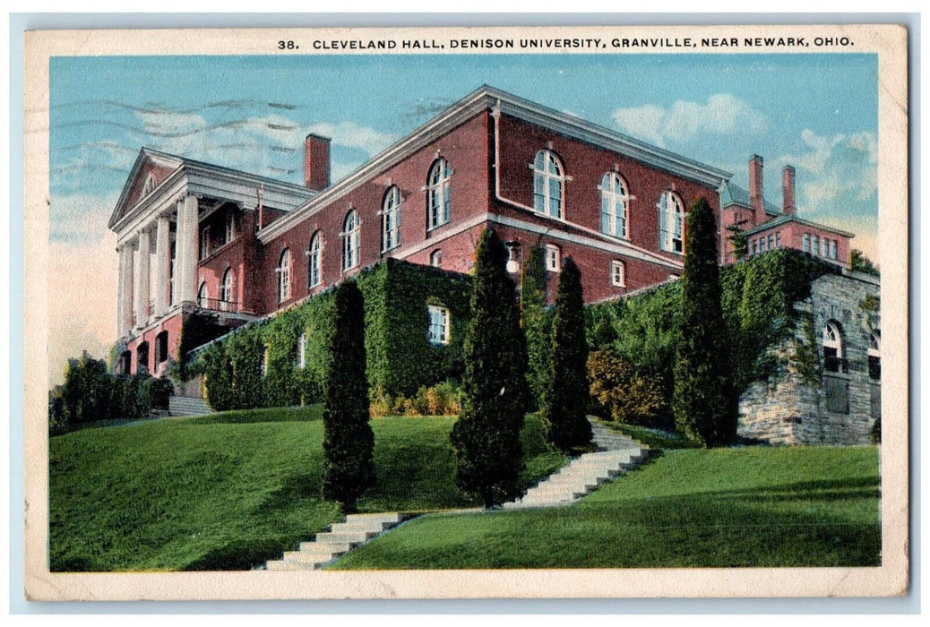1919 Cleveland Hall, Denison University Granville Near Newark OH Postcard
