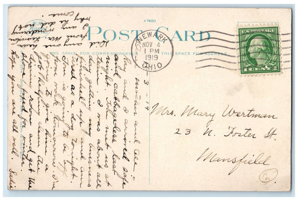1919 Cleveland Hall, Denison University Granville Near Newark OH Postcard