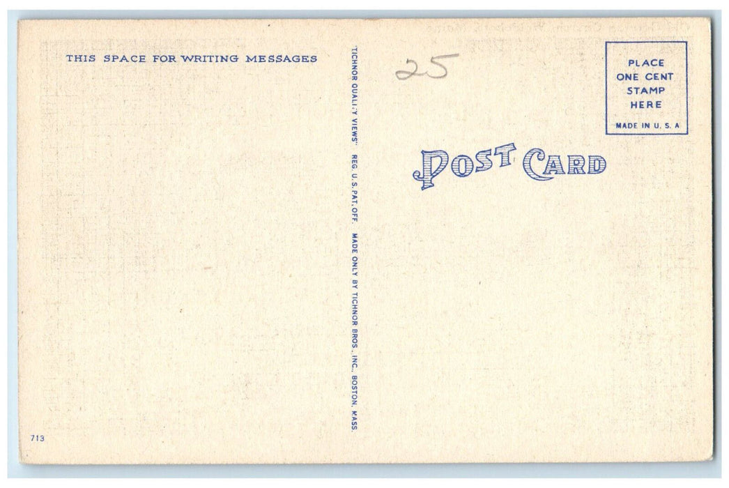 c1940's German Protestant Cemetery Arch Old German Church, Waldoboro ME Postcard