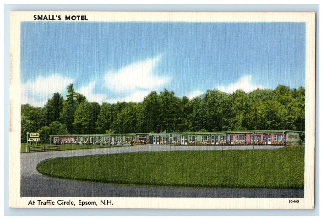 c1950's Small's Motel At Traffic Circle Epsom New Hampshire NH Vintage Postcard