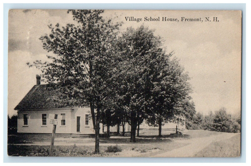 1925 Village School House Fremont New Hampshire NH Posted Vintage Postcard
