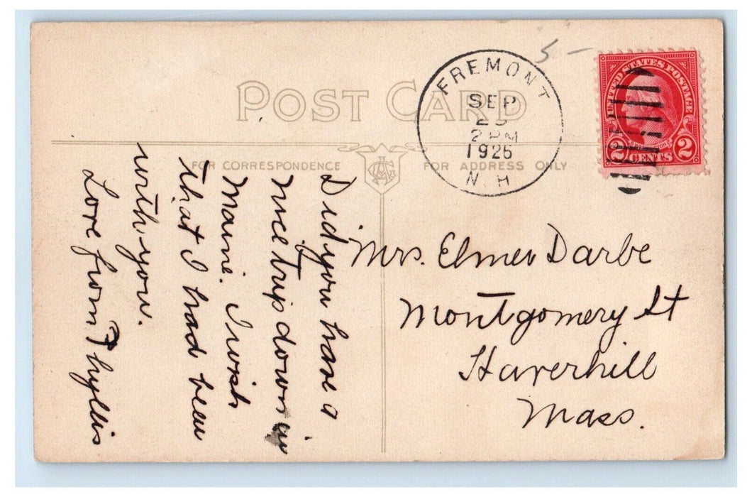 1925 Village School House Fremont New Hampshire NH Posted Vintage Postcard