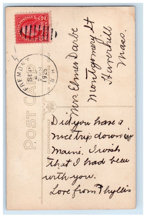 1925 Village School House Fremont New Hampshire NH Posted Vintage Postcard