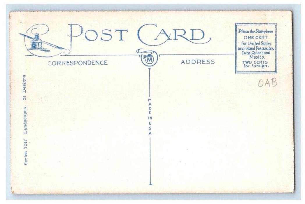c1930's Greetings From Epping New Hampshire NH, Road Car View Vintage Postcard