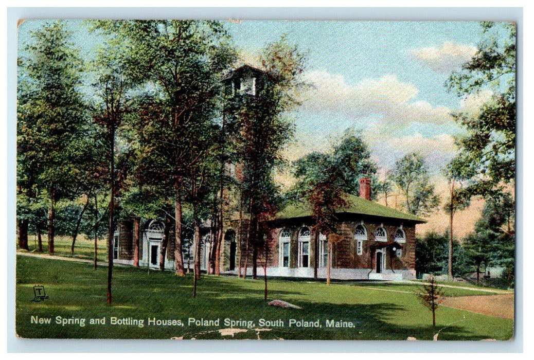 1909 New Spring and Bottling Houses Poland Springs South Poland ME Tuck Postcard