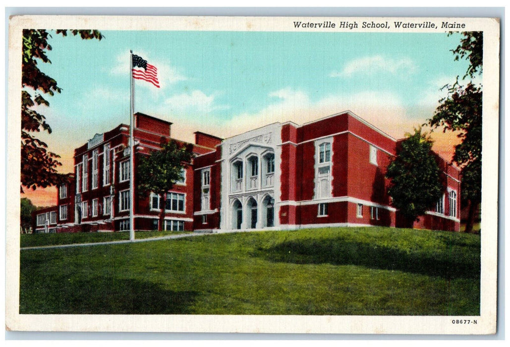 c1930's Waterville High School Waterville Maine ME Vintage Unposted Postcard