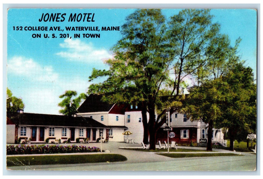 c1950's Tall Tree, Jones Motel, Waterville Maine ME Vintage Postcard