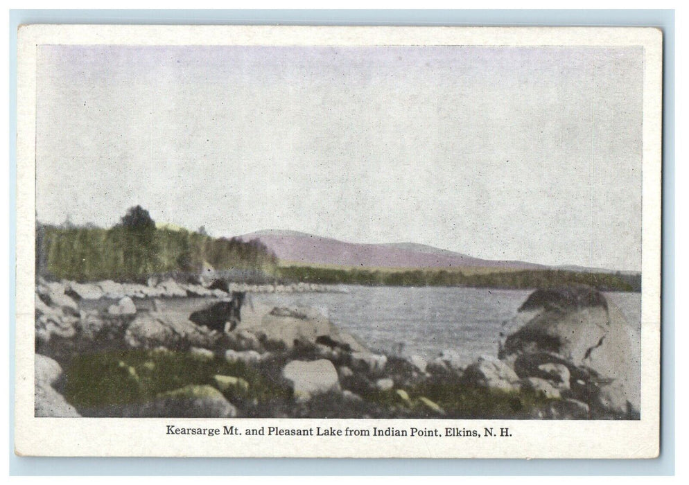 c1910's Kearsarge Mt. And Pleasant Lake From Indian Point Elkins NH Postcard