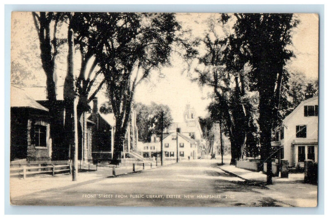 1943 Front Street From Public Market Exeter New Hampshire NH Antique Postcard