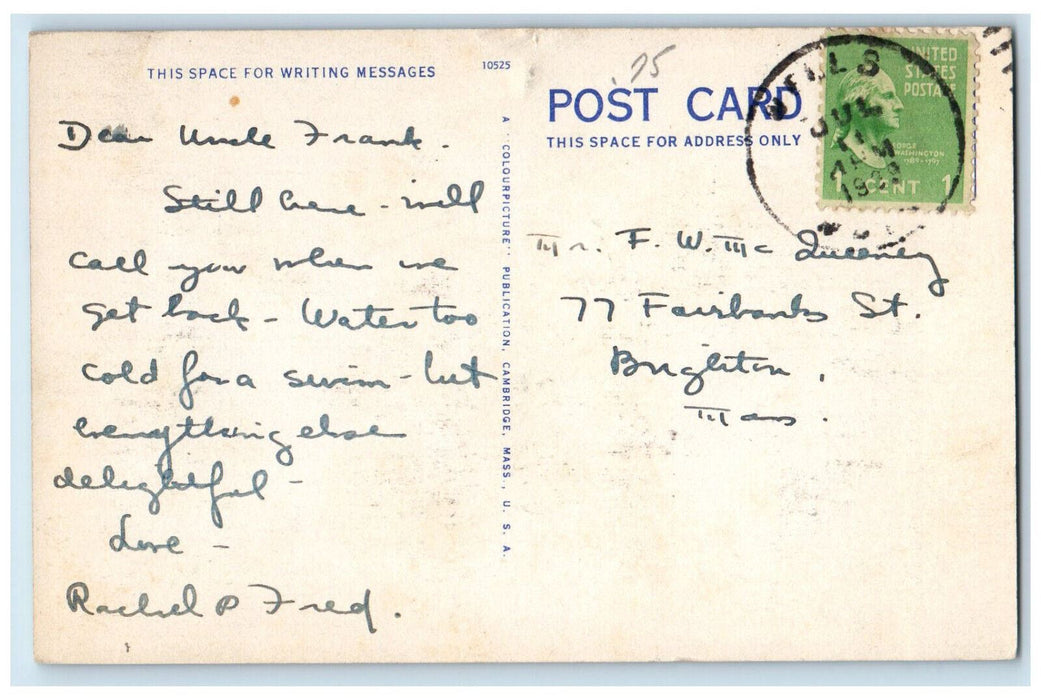 1939 Boats, Boat Landing, Fisherman's Cove Wells Beach Maine ME Postcard