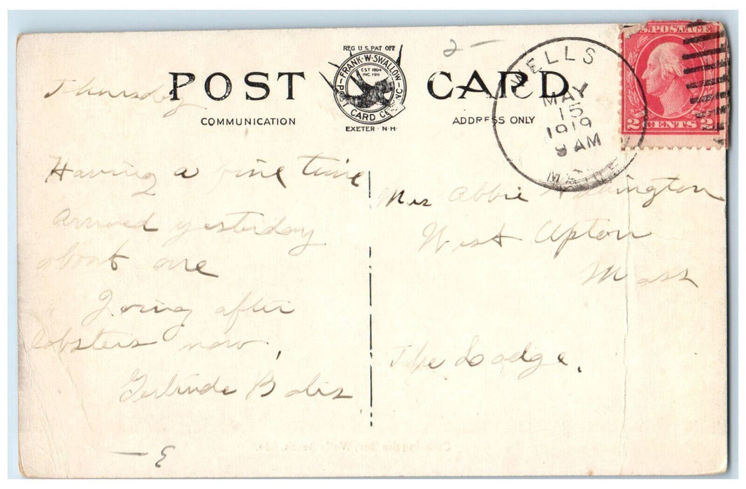 c1910 Boat Scene, Crossing The Bar Wells Beach Maine ME Antique Postcard