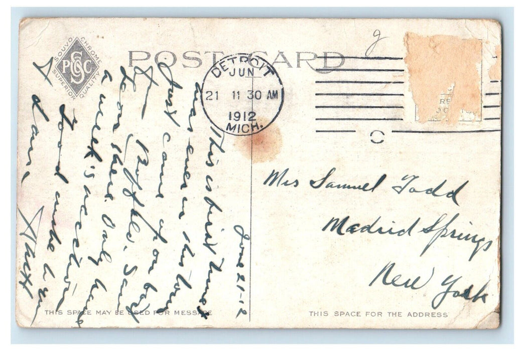 1912 Business Centre From Ford Building Coca Cola Detroit Michigan MI Postcard
