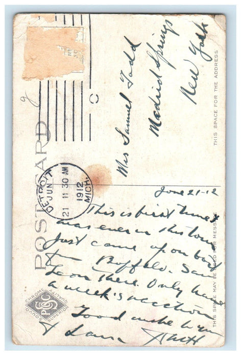 1912 Business Centre From Ford Building Coca Cola Detroit Michigan MI Postcard